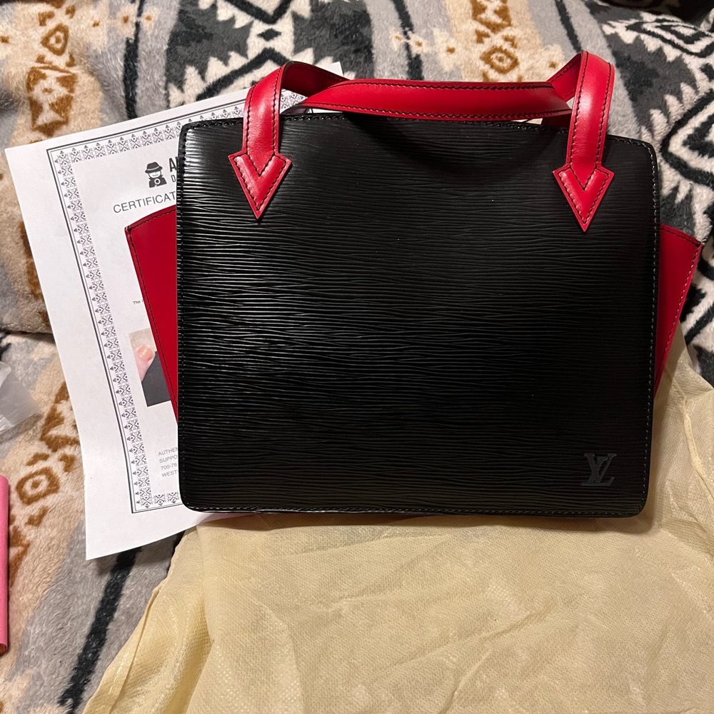 Louis Vuitton EUC Vintage 2 Tone Epi Varenne Handbag Satchel COA*